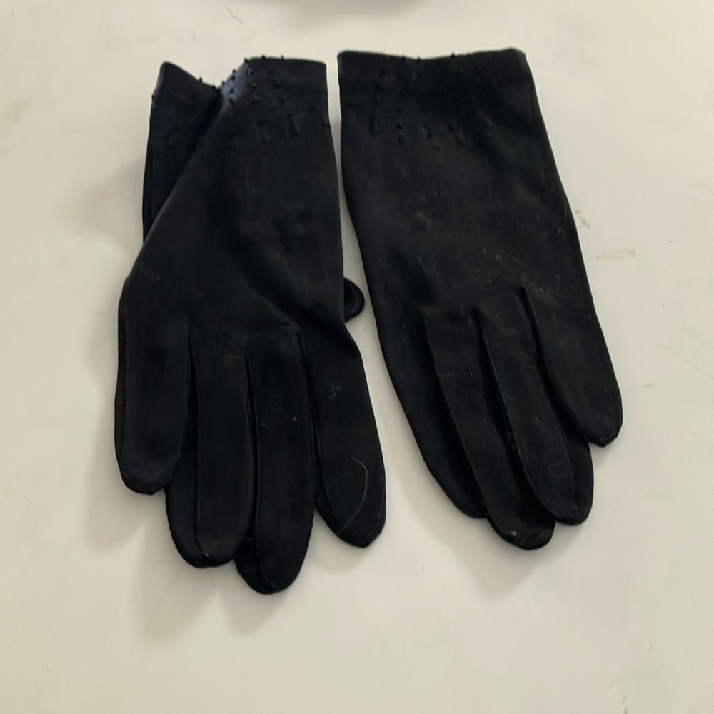 Embellished black vintage gloves